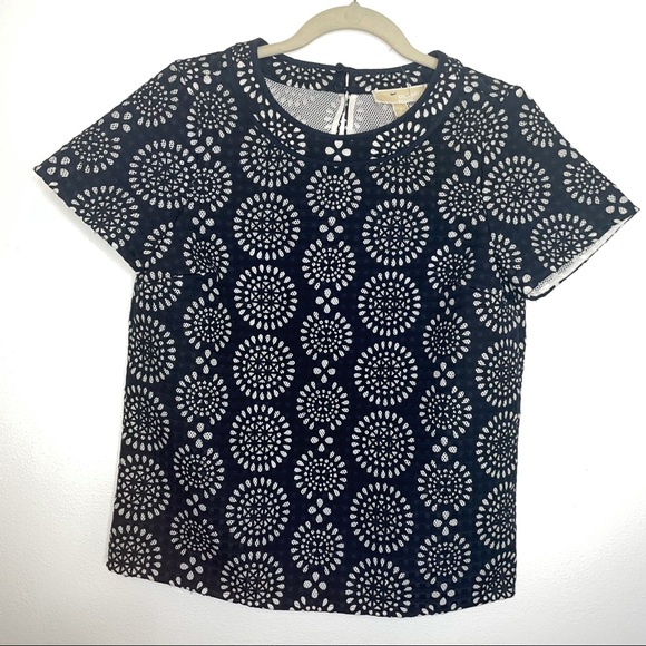 MICHAEL Michael Kors Tops - Michael Kors Eyelet Blouse Shirt Navy Blue & White - NWOT + Free Gift